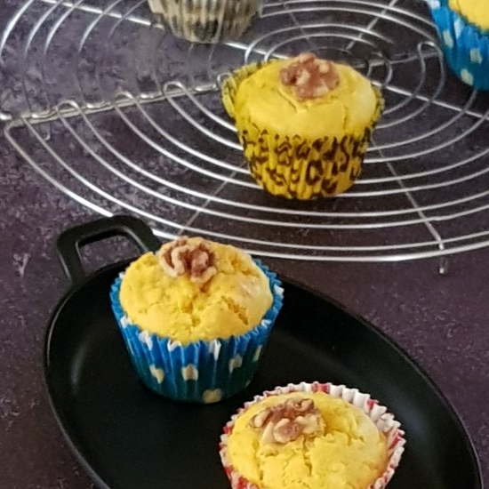 Eggless Mango Coconut Muffins