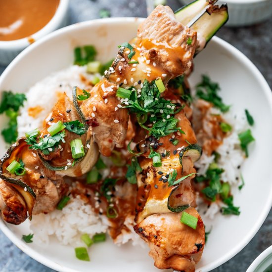 Thai Chicken Skewers with Peanut