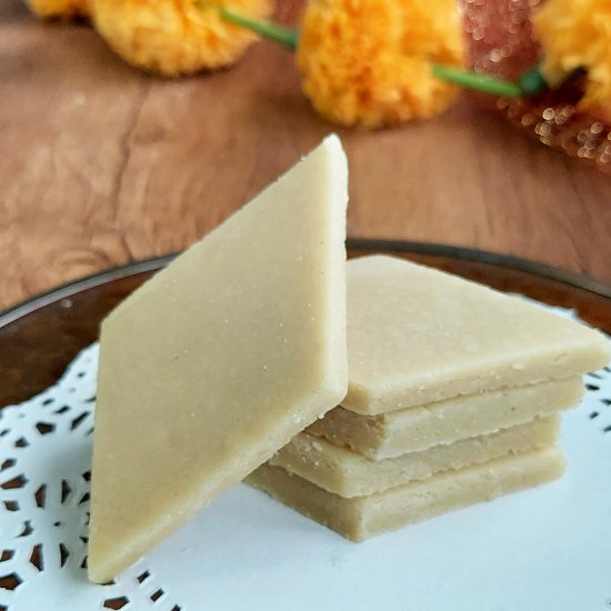 Kaju Katli Without Sugar Syrup