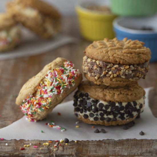 Cake Batter Cookie Sandwiches