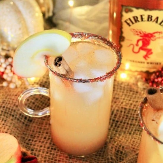 Fall Apple Cider Fireball Cocktail