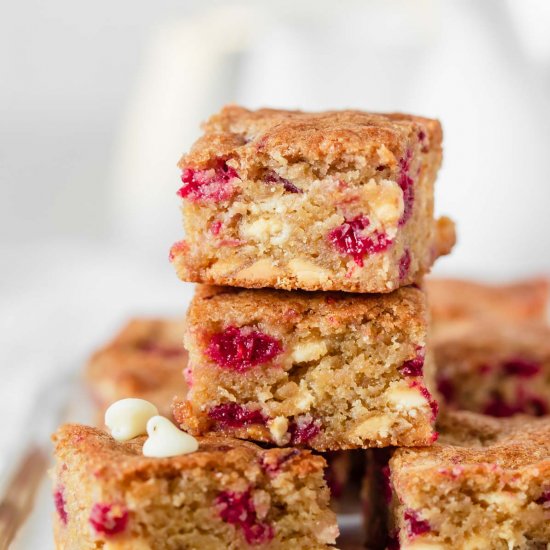 Raspberry White Chocolate Blondies