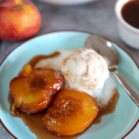 Bourbon Baked Peaches