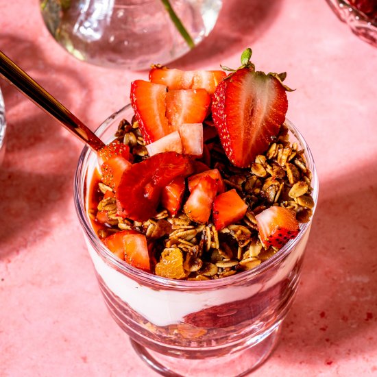 Balsamic Roasted Strawberry Parfait