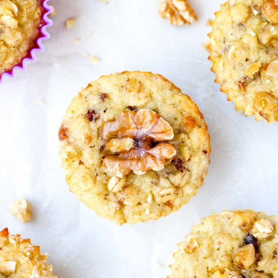 Almond Flour Banana Muffins w/Oats