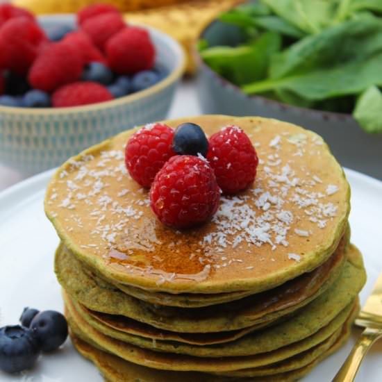 Healthy Banana Spinach Pancakes