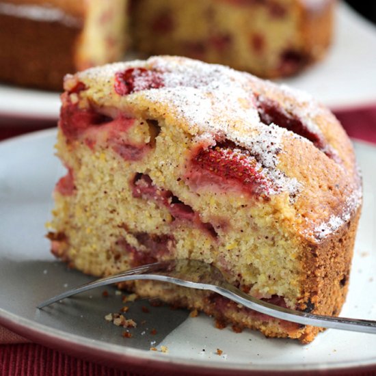 Strawberry sumac cake