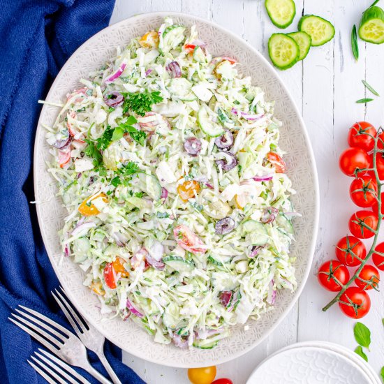 Easy Creamy Greek Coleslaw