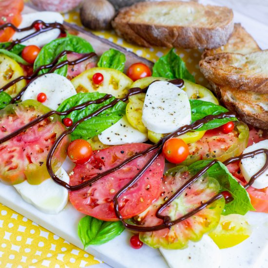 Black Garlic Drizzled Caprese Salad