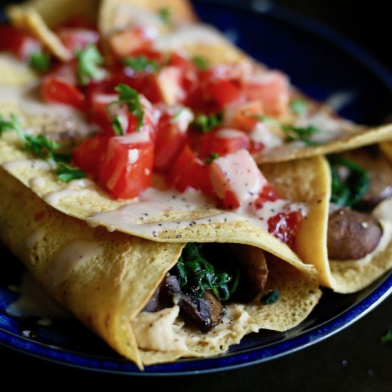 Easy Savory Chickpea Flour Crepes