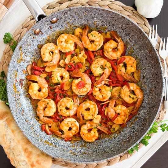 Savory Garlic Shrimp with Peppers