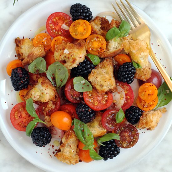 Blackberry and Shallot Panzanella