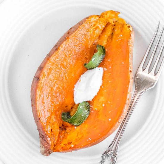 Microwave Sweet Potato + Fillings