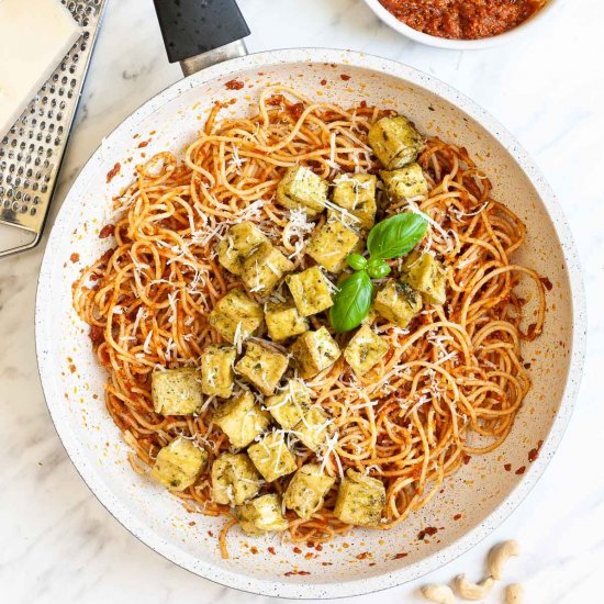 Red Pesto Tofu Pasta