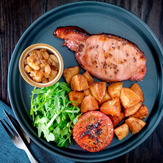 Bacon Chops with a Cider Glaze