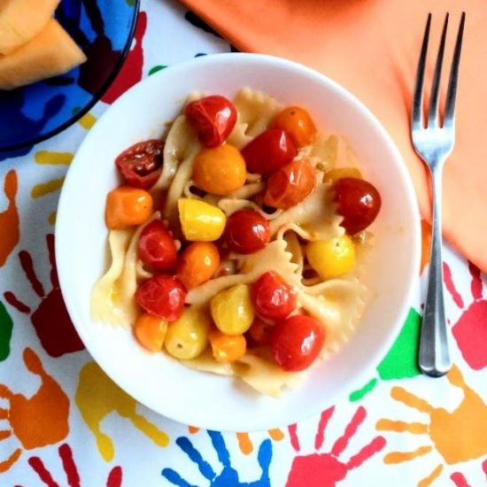 colorful kids pasta meal