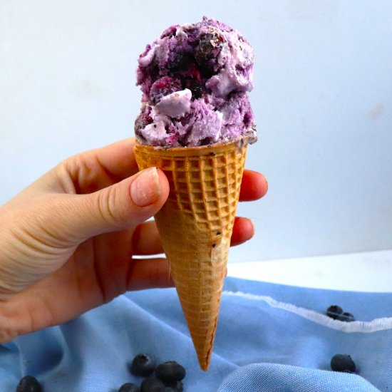 Blueberry Aquafaba Ice Cream