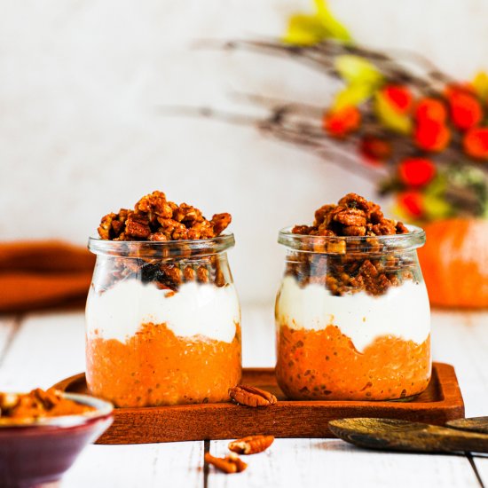 Warm Pumpkin Pie Overnight Oats