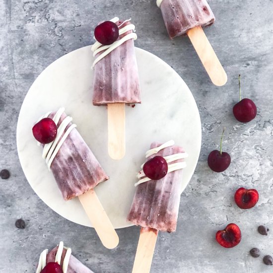 Chocolate Cherry Yogurt Popsicles