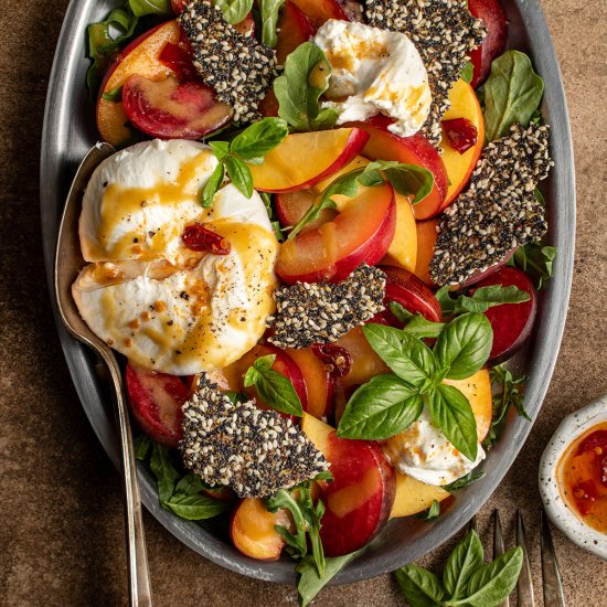 Stone fruit burrata salad