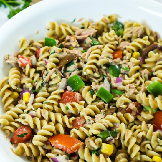 Healthy Tuna Pasta Salad | No Mayo￼