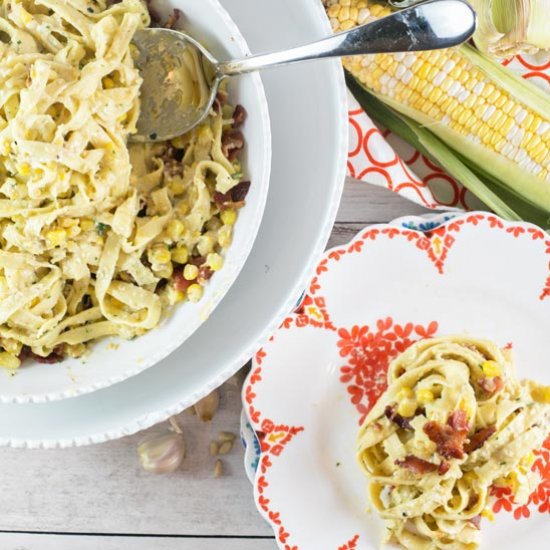 Fettuccine with Corn Pesto