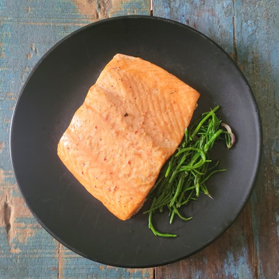 Orange and ginger bbq salmon