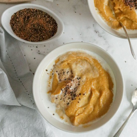 Roasted carrot and butternut soup