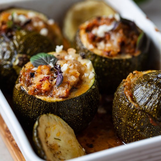 Vegan Baked Stuffed Squash