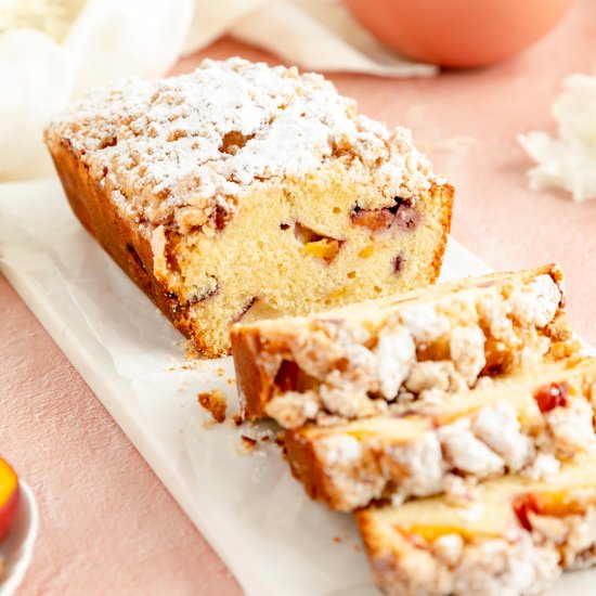 Fresh Peach Cobbler Pound Cake Loaf