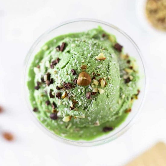 No-Churn Matcha Coconut Ice Cream