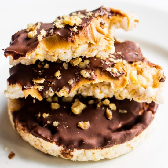 Chocolate Peanut Butter Rice Cakes