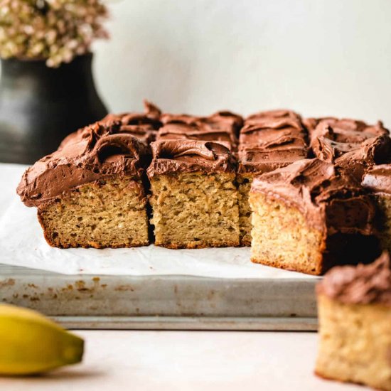 Banana Cake with Chocolate Frosting