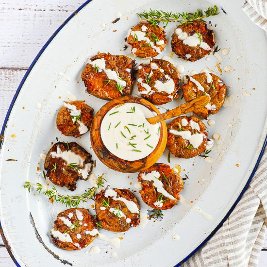 Crispy Air Fryer Smashed Potatoes