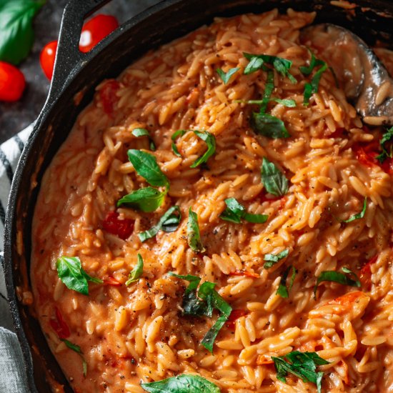 Goat Cheese and Tomato Orzo