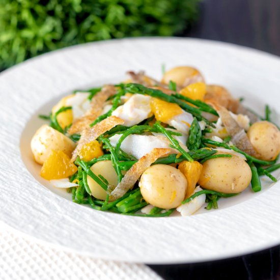 Cod Salad with Samphire & Asparagus