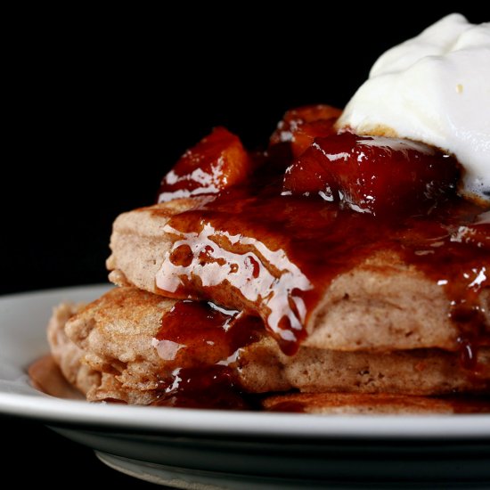 Gluten Free Caramel Apple Pancakes