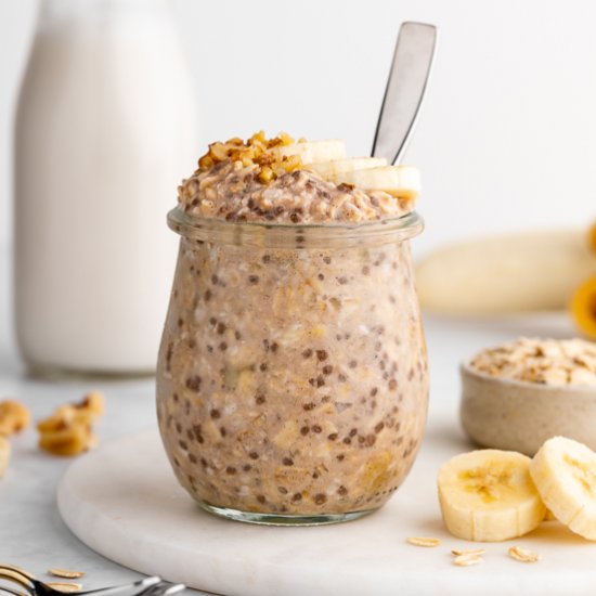 Banana Overnight Oats (Vegan & GF)