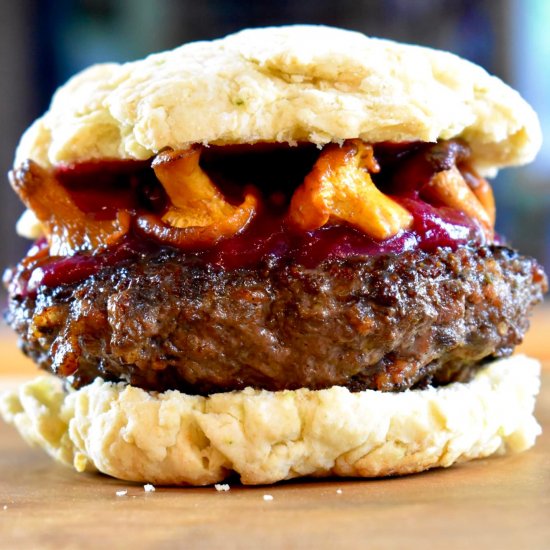 Moose Burgers on Bannock Buns