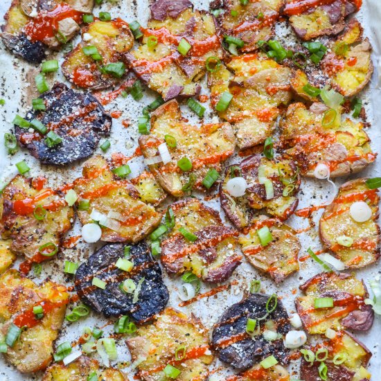 The Best Buffalo Smashed Potatoes