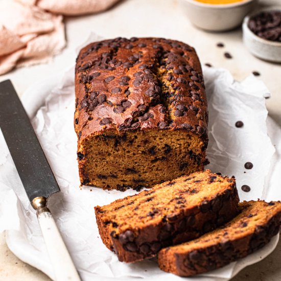 Gluten Free Choc Chip Pumpkin Bread