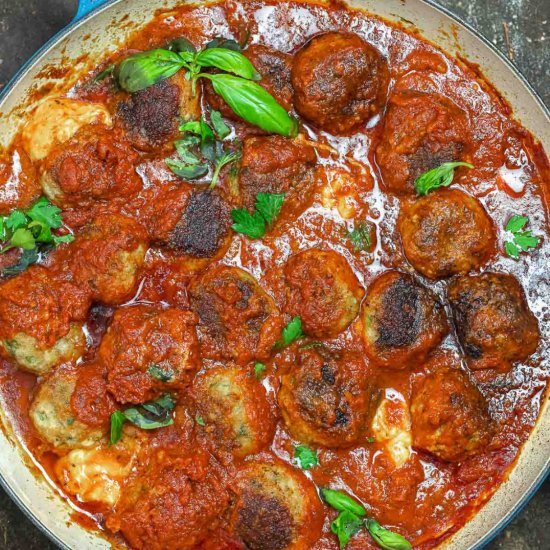 Mozzarella Stuffed Meatballs