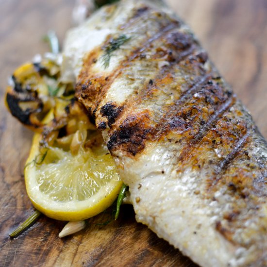 Grilled Whole Branzino