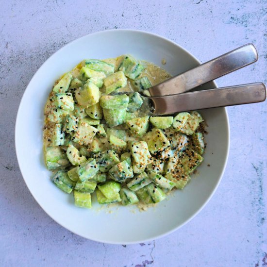 cucumbers with tahini