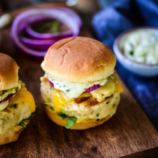 Roasted Garlic Chicken Sliders