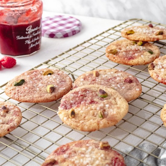 Lemon, Pistachio, Raspberry Cookies