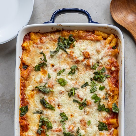 Meatless Baked Ziti with Ricotta