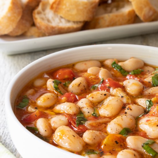 Roasted Tomatoes with White Beans