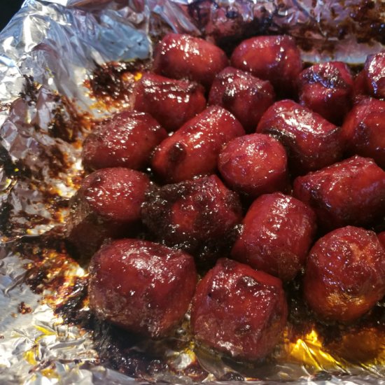 Smoked Hot Dog Burnt Ends