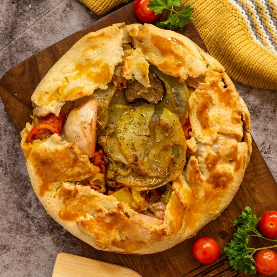 Rustic Mediterranean Vegetables Pie